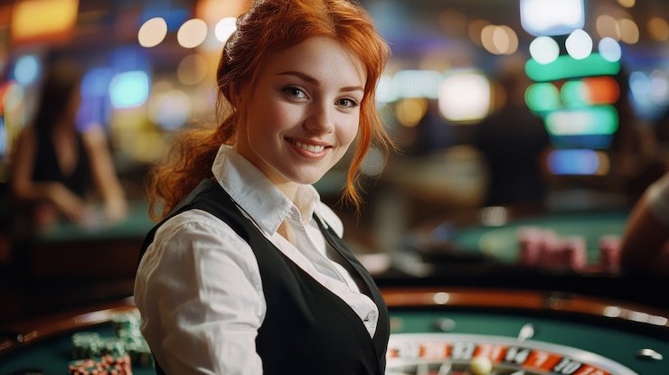 Live blackjack table on arwana338 with dealer and game interface